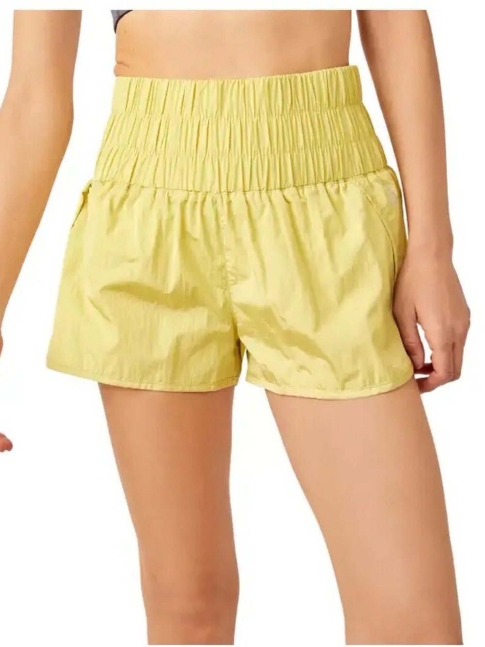 EUC Free People Movement The Way Home High-Waisted Shorts Yellows Size Small